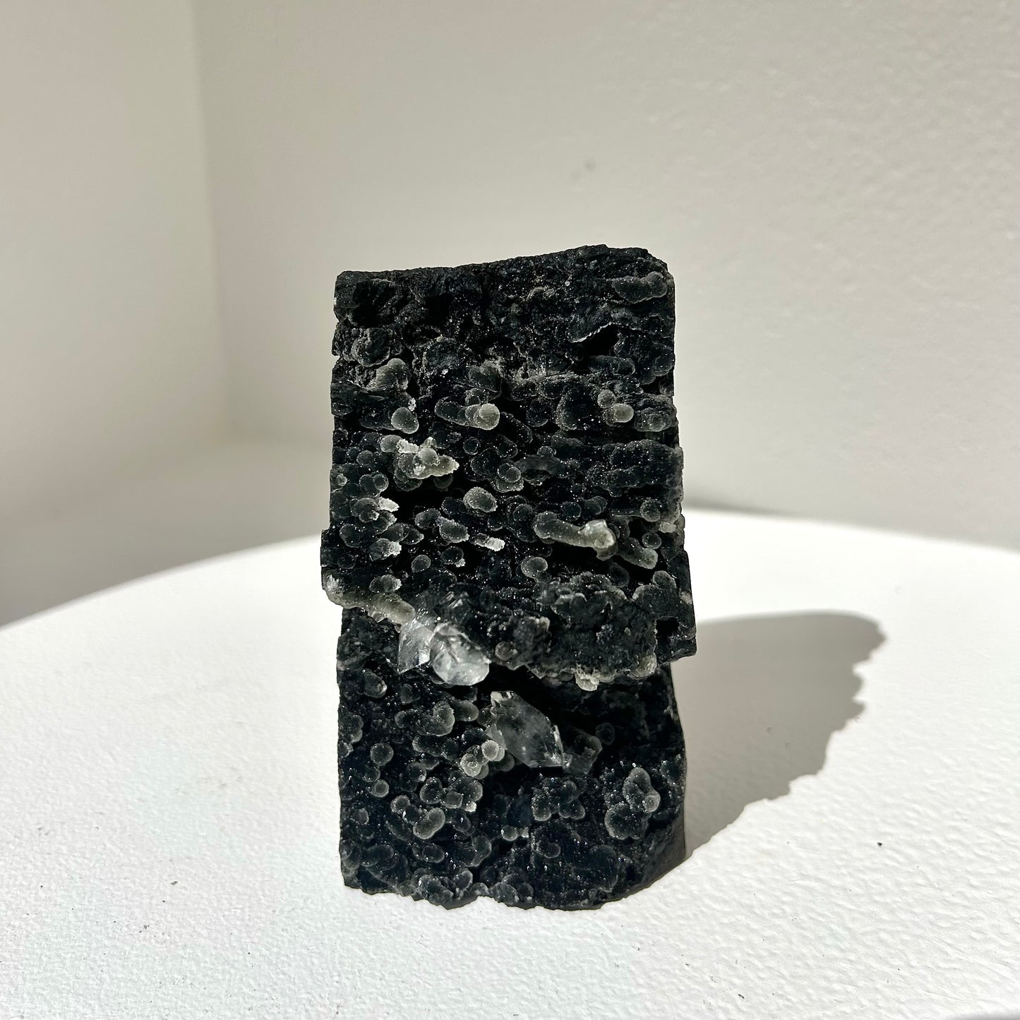Black Stalactite Chalcedony + Apophyllite Freestanding Cluster