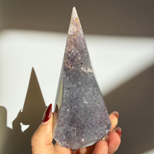 Agate Amethyst Druzy Point Diamond