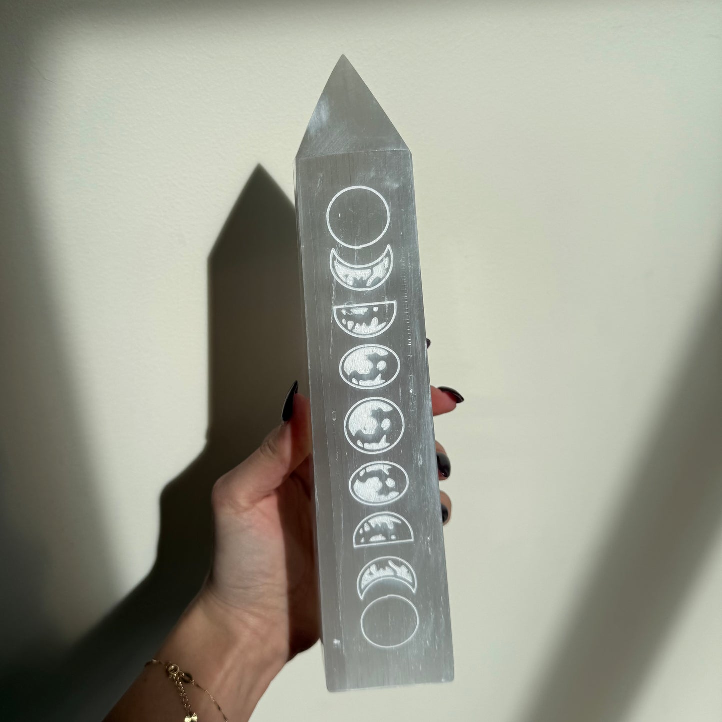 Selenite Moon Point