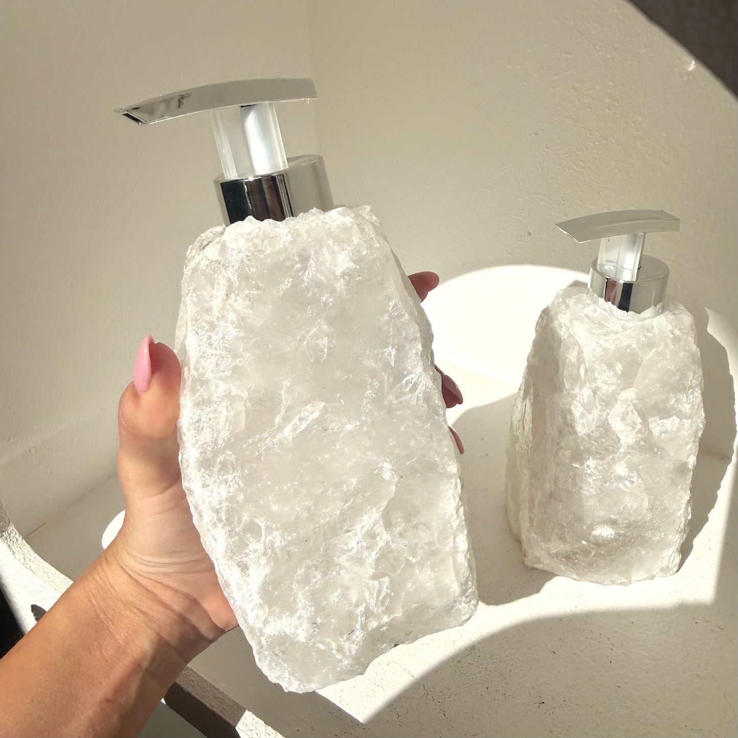 Clear Quartz Soap Dispenser