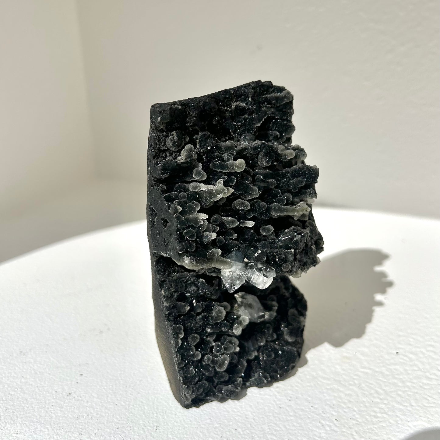 Black Stalactite Chalcedony + Apophyllite Freestanding Cluster