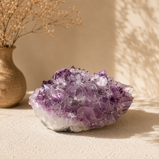 Amethyst + Cacoxenite Pine Cluster