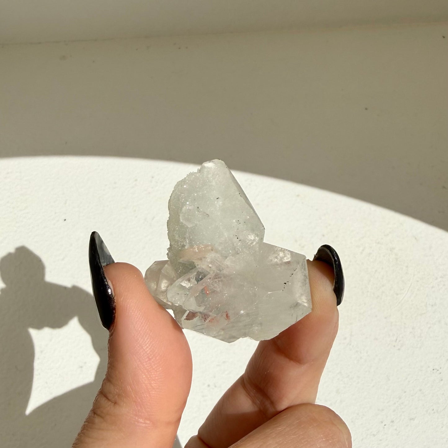 Apophyllite + Heulandite On White Chalcedony Cluster