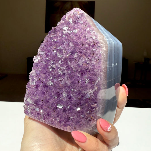 Amethyst, Agate, Cacoxenite Chunky Point