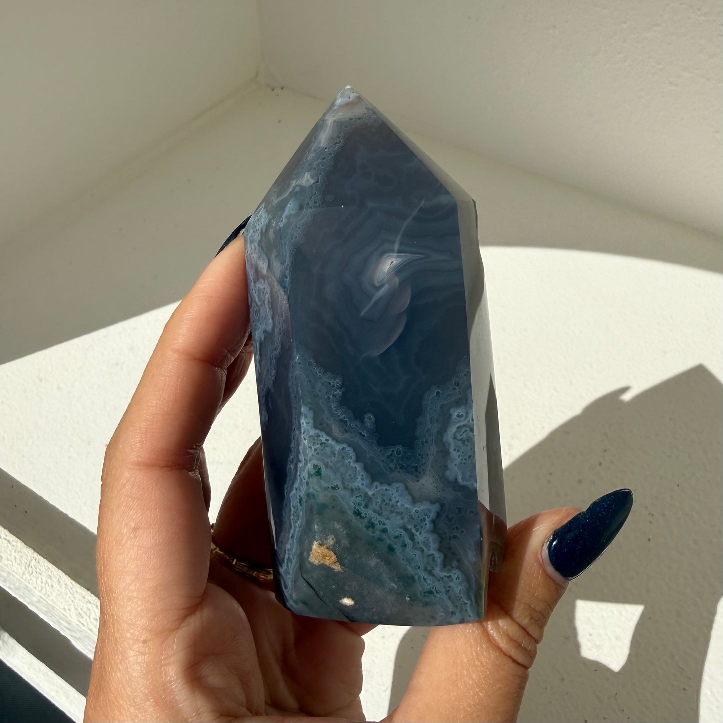 Moss Agate Druzy Point