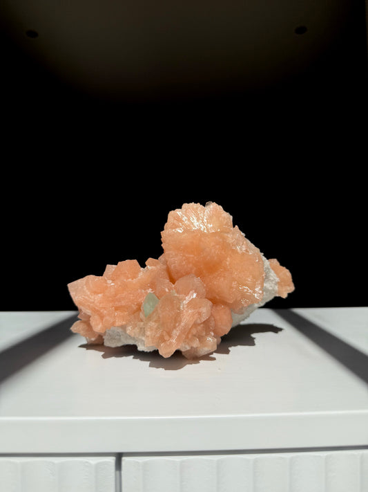 Stilbite, White Chalcedony Cluster