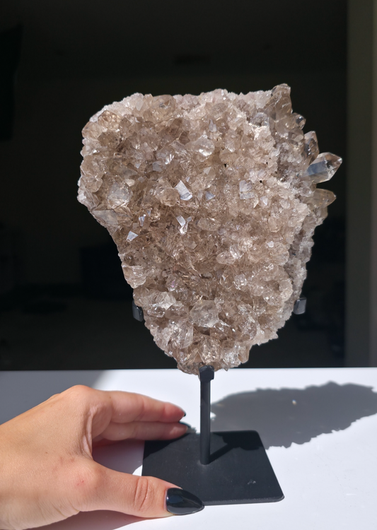 Smoky Quartz Cluster On Stand