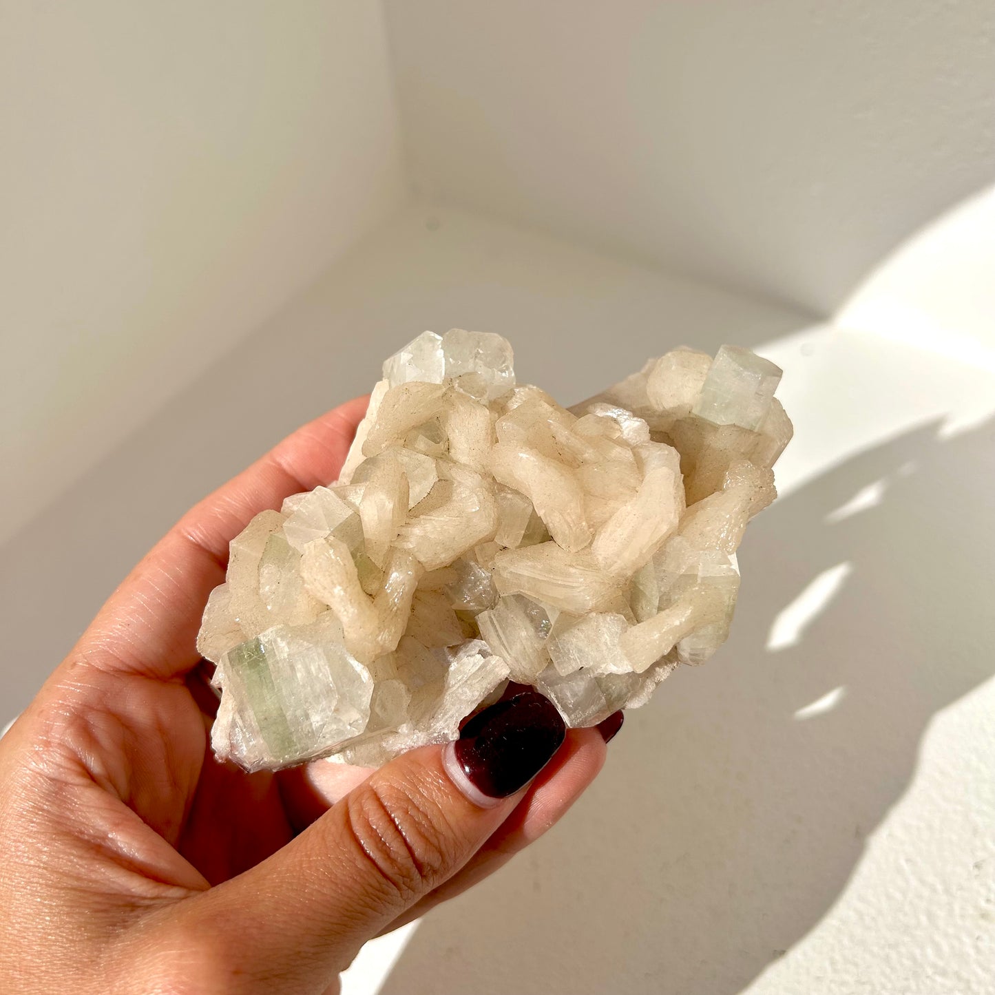 Green Apophyllite + Stilbite Cluster