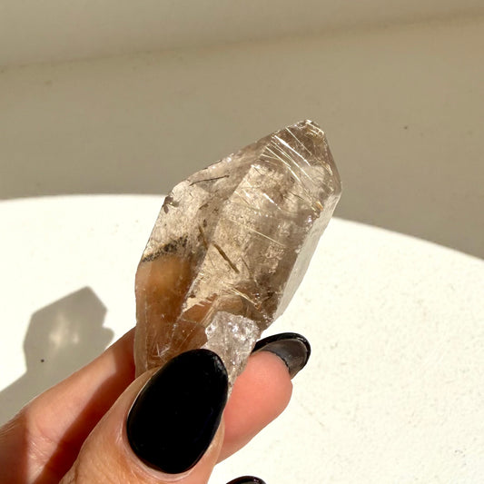 Smoky Rutile Quartz Rough Point