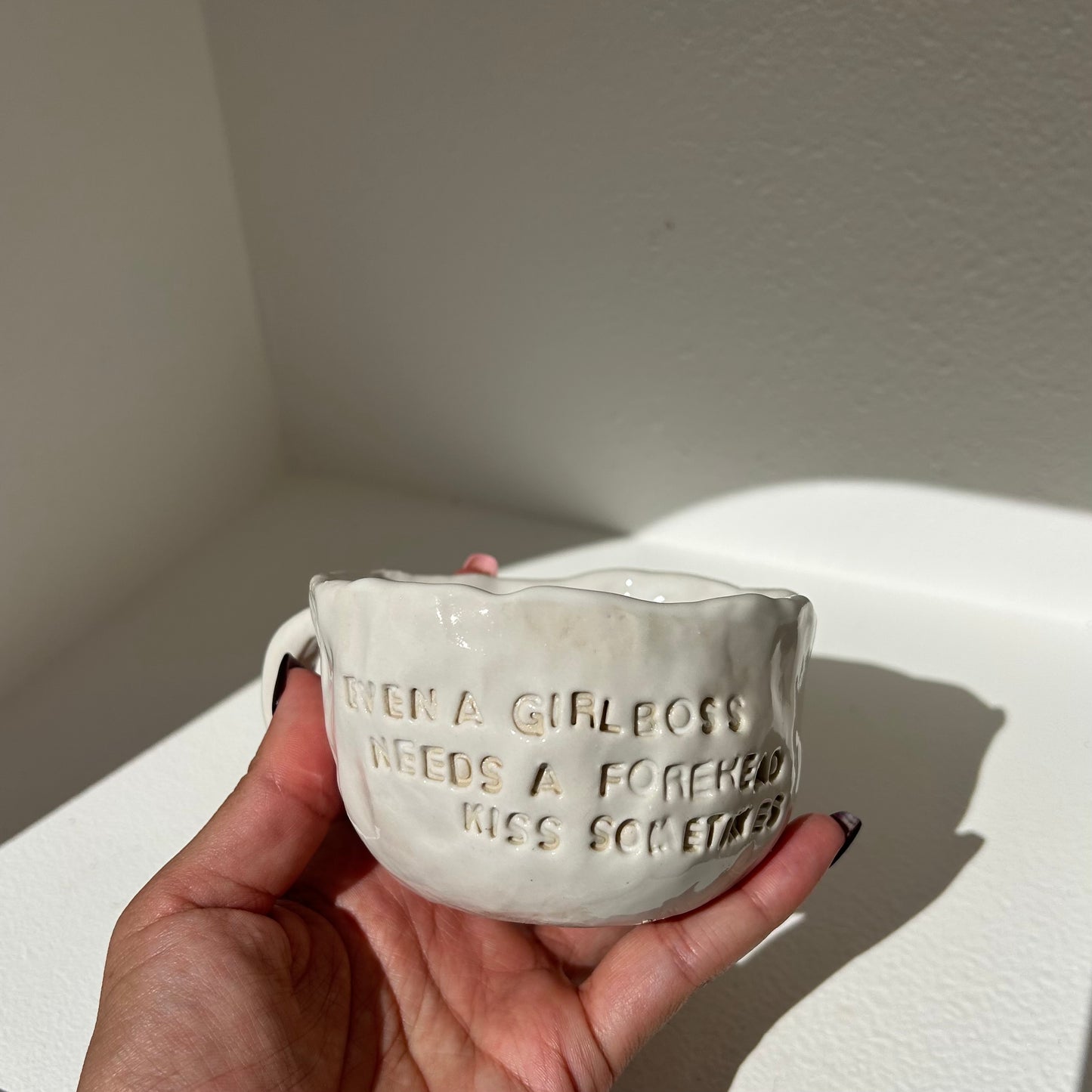 Ceramic Mug - “even a girl boss needs a forehead kiss sometimes”