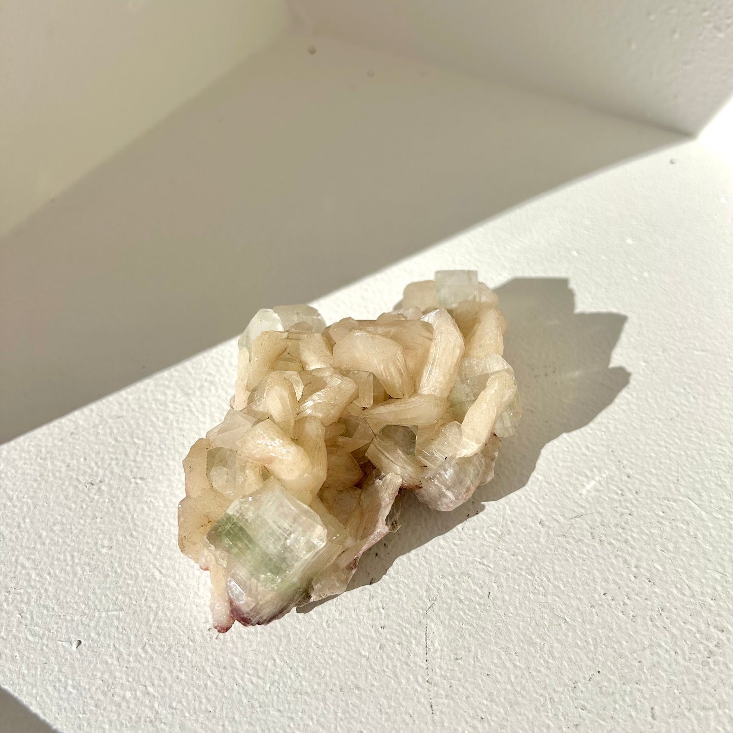 Green Apophyllite + Stilbite Cluster