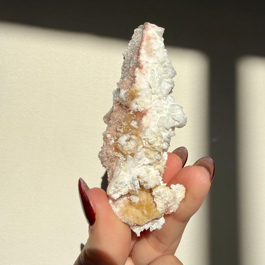 Mordenite & Calcite on Pink Micro Heulandite Cluster