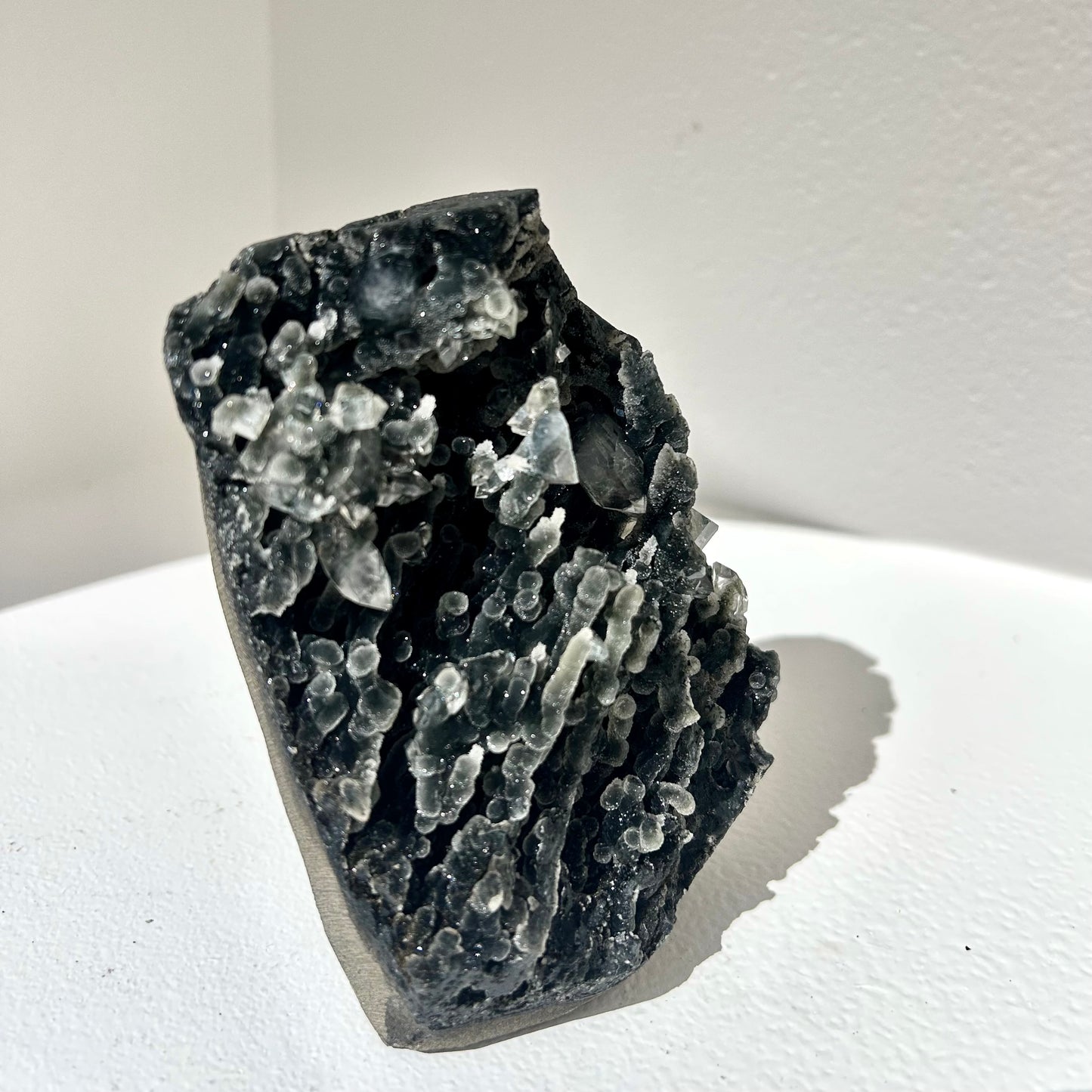 Black Stalactite Chalcedony + Apophyllite Freestanding Cluster