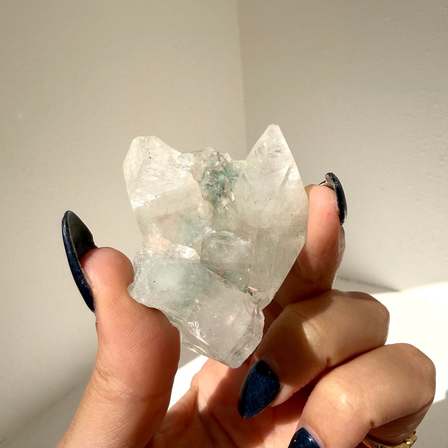 Diamond Apophyllite + Heulandite On White Chalcedony Cluster