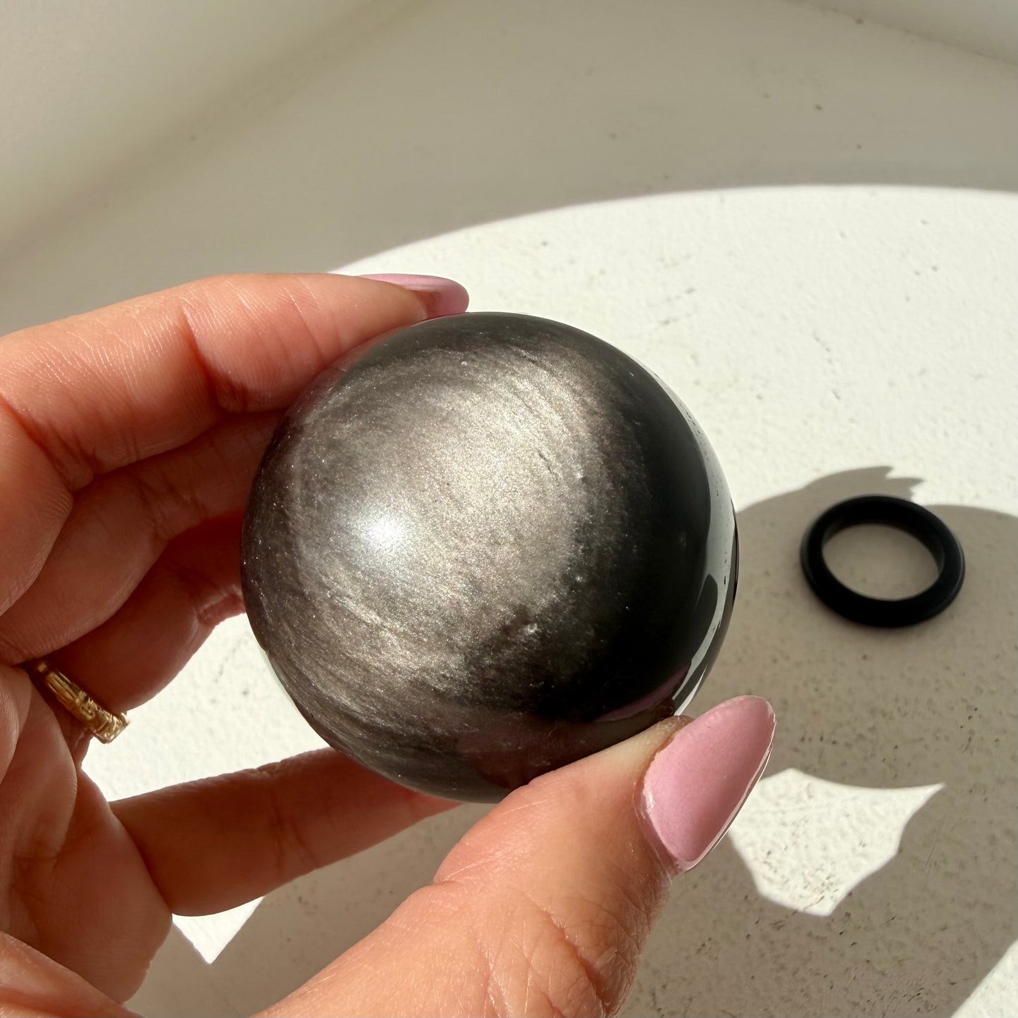 Silver Sheen Obsidian Sphere