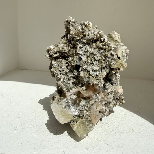 Micro Heulandite + Stilbite + Calcite On Matrix