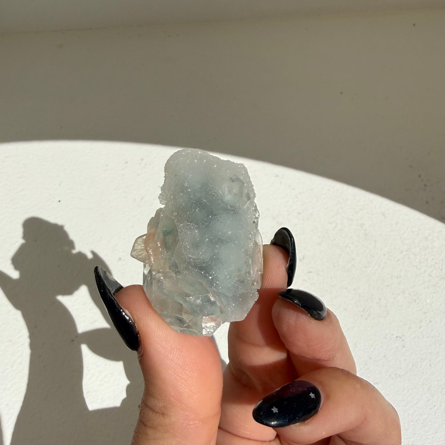 Apophyllite + Heulandite On White Chalcedony Cluster