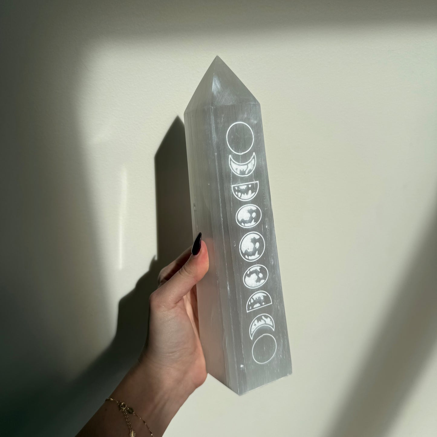 Selenite Moon Point