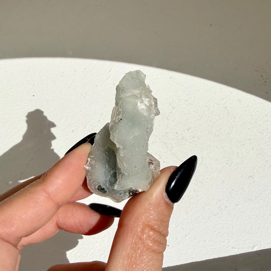 Apophyllite + Heulandite On White Chalcedony Cluster