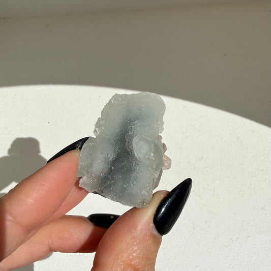 Apophyllite + Heulandite On White Chalcedony Cluster