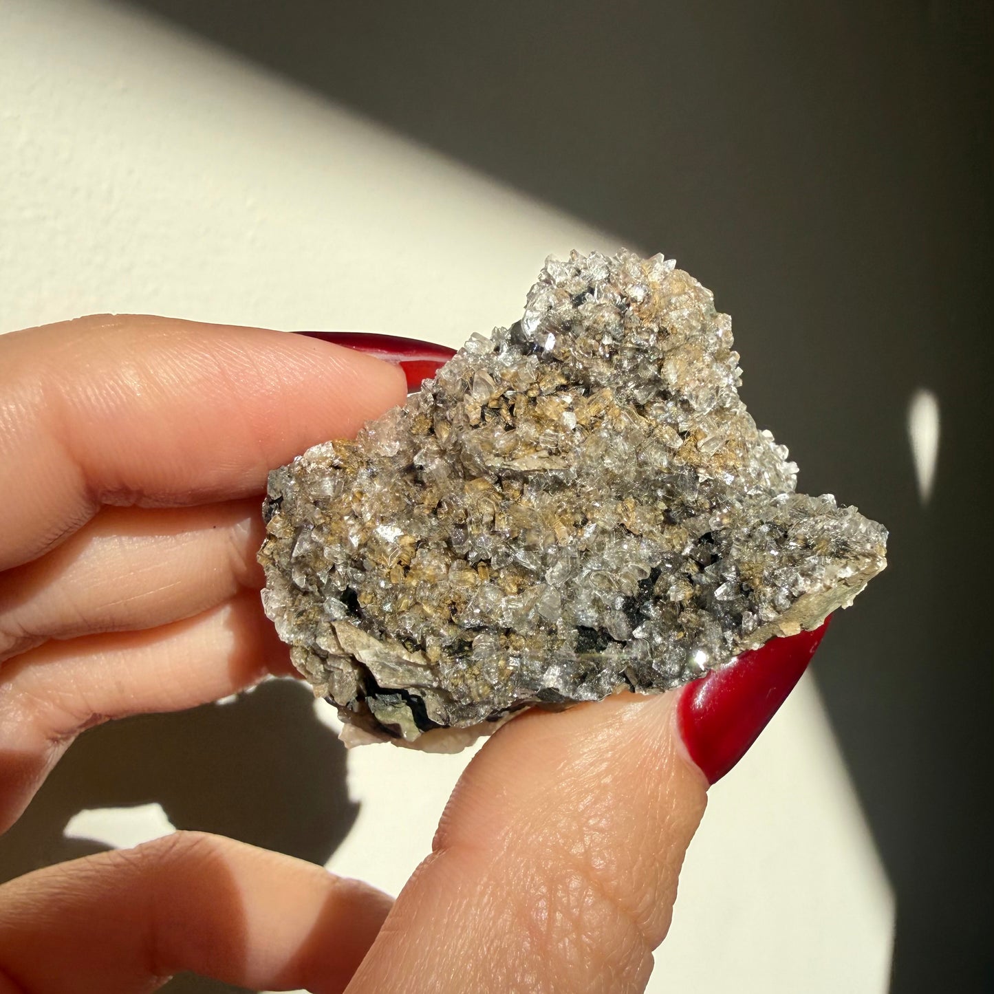 Micro Heulandite + Chalcedony On Calcite Cluster