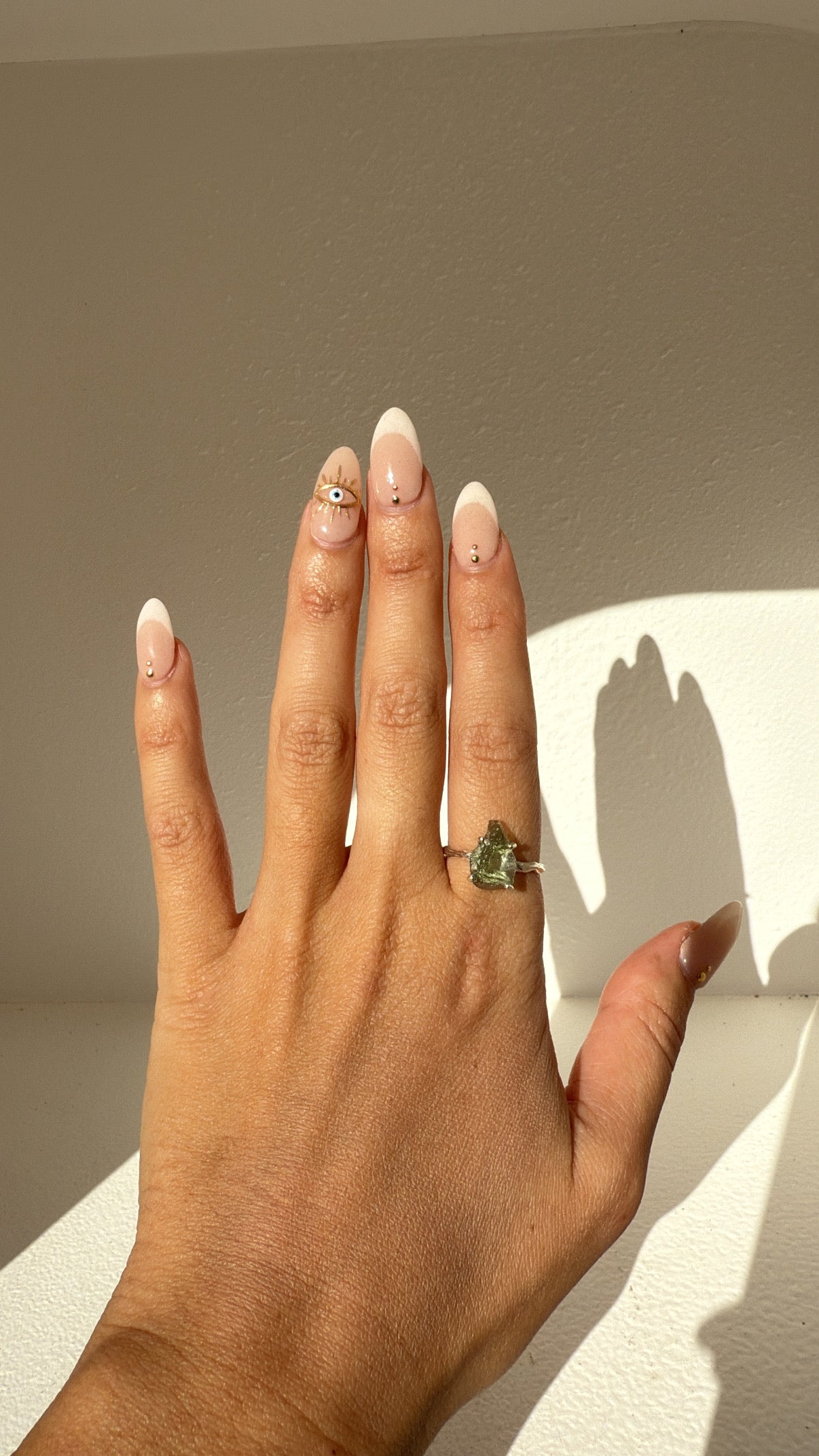 Moldavite Sterling Silver Ring Size 8