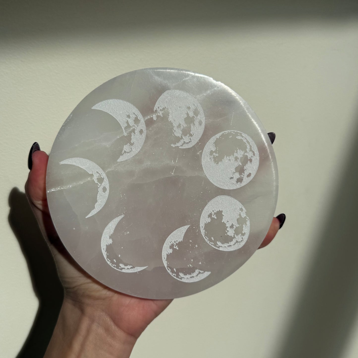Selenite Moon Charging Plate