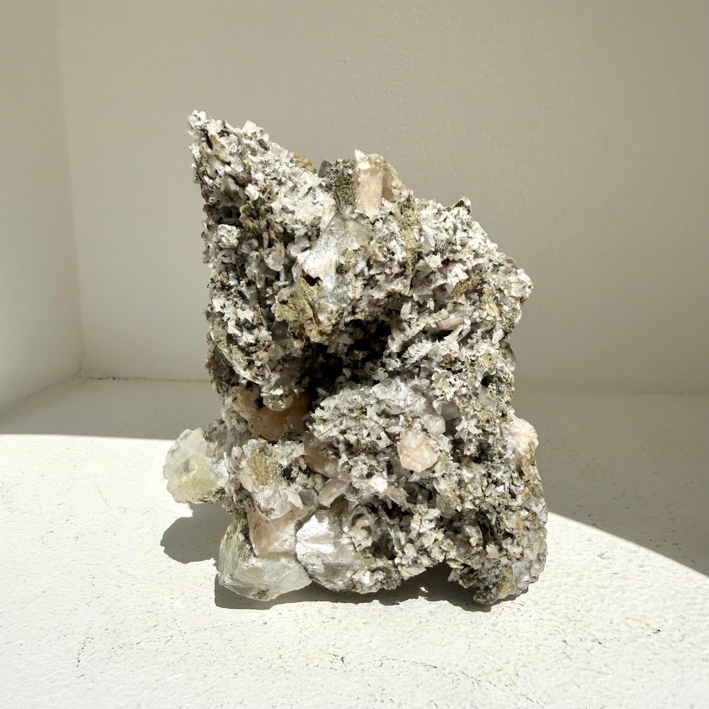 Micro Heulandite + Stilbite + Calcite On Matrix