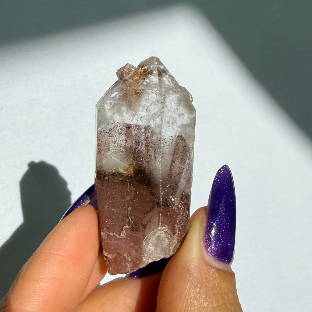 Hematite Quartz Point