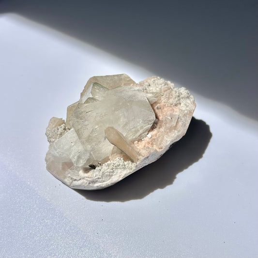 Stilbite On Apophyllite / Chalcedony Cluster