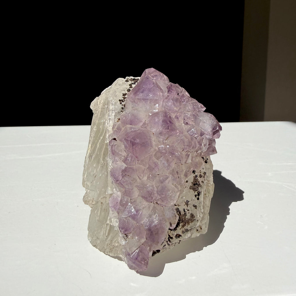Uruguayan Amethyst & Goethite On Calcite