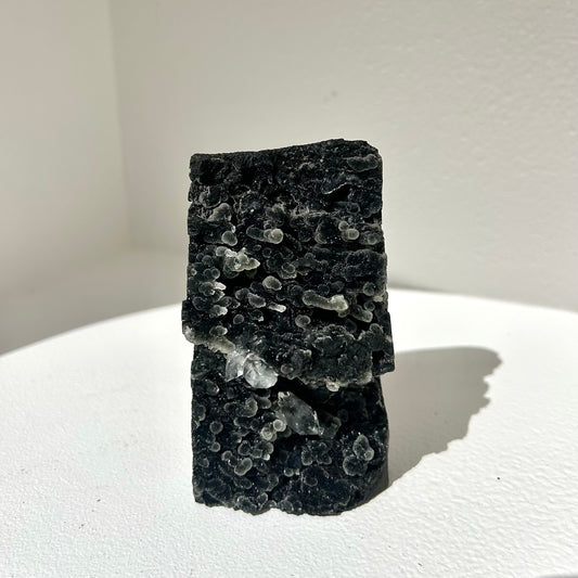 Black Stalactite Chalcedony + Apophyllite Freestanding Cluster