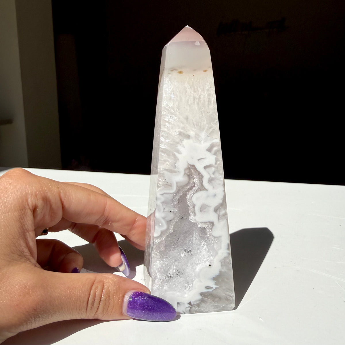 Agate Druzy Obelisk
