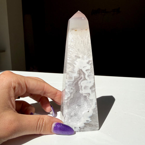 Agate Druzy Obelisk