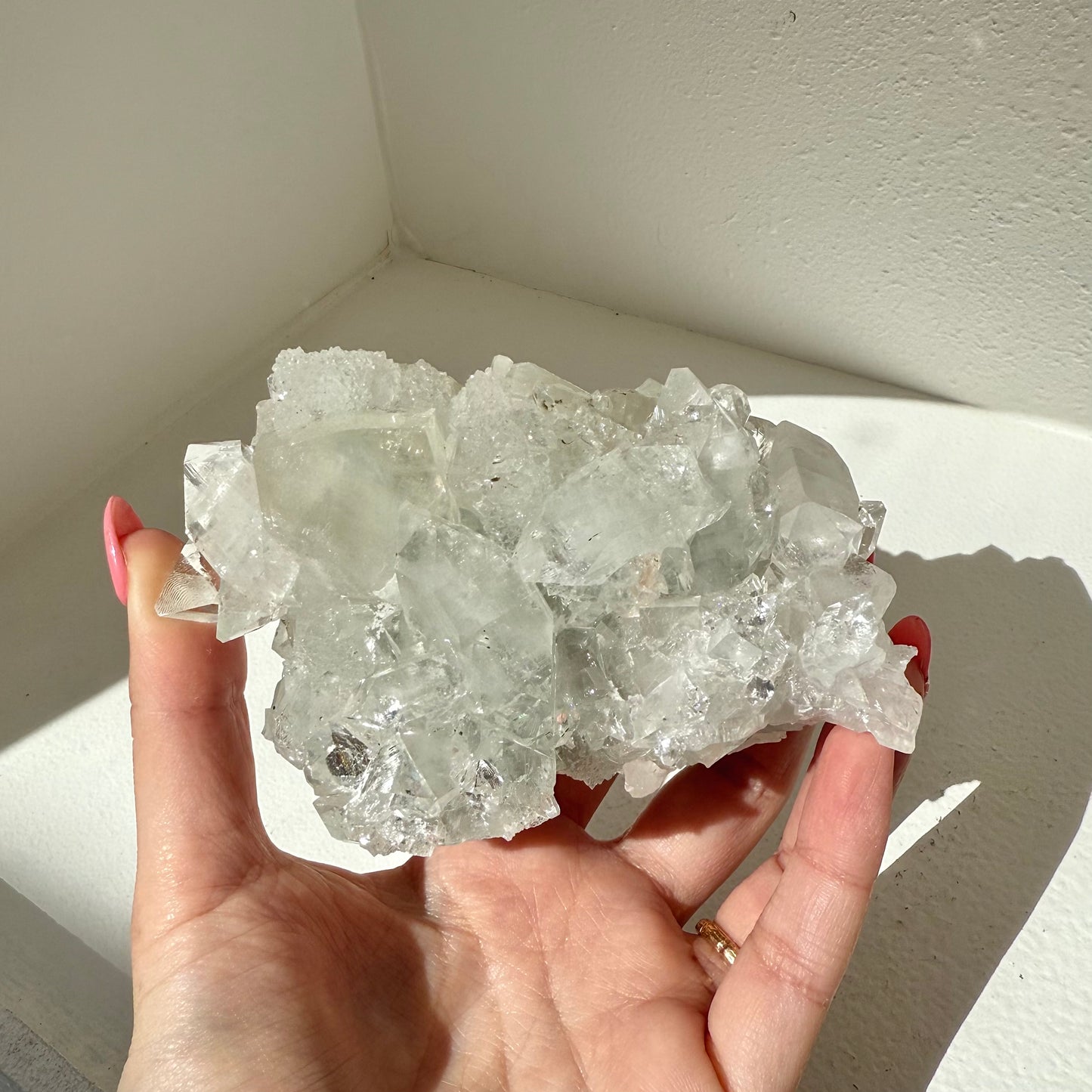 Apophyllite, Calcite Cluster