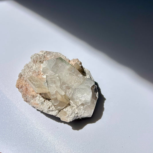 Stilbite On Apophyllite / Chalcedony Cluster