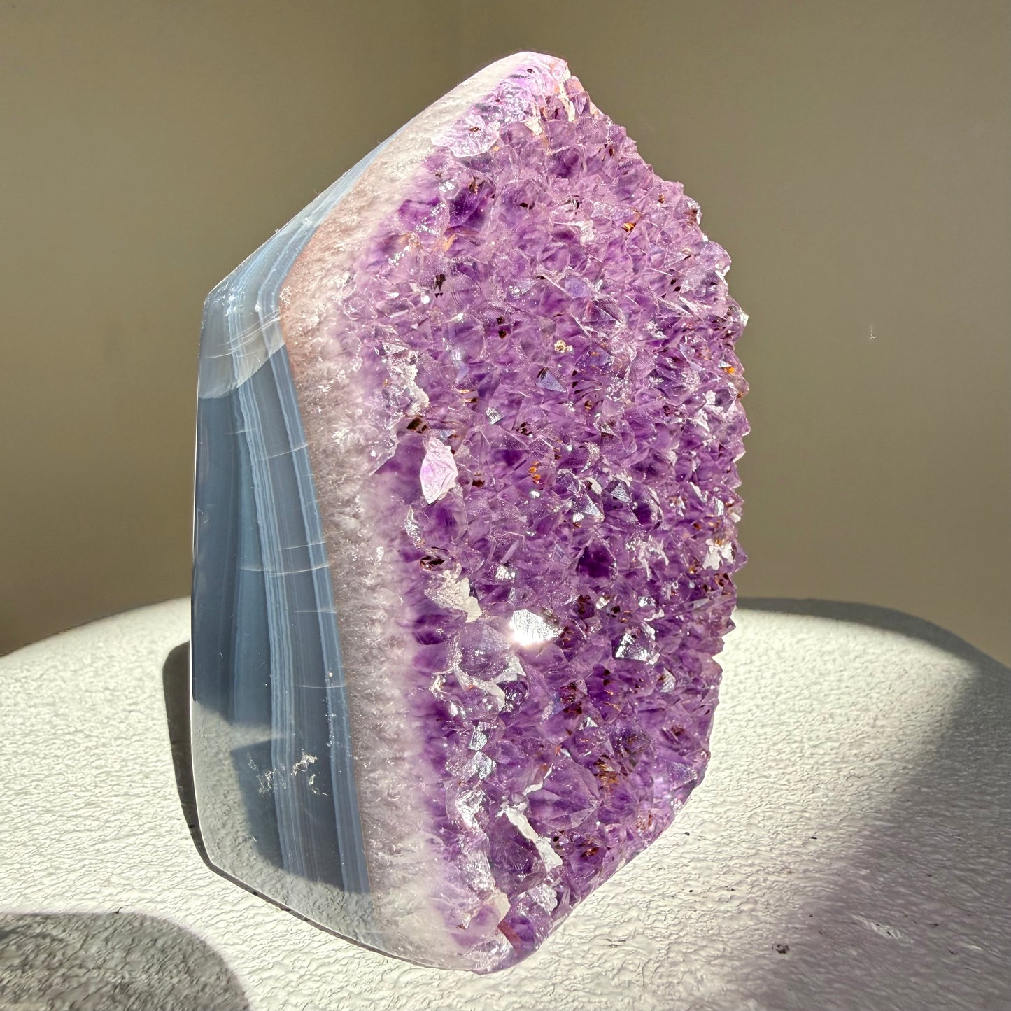 Amethyst, Agate, Cacoxenite Chunky Point