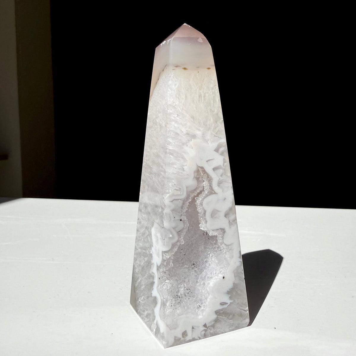 Agate Druzy Obelisk