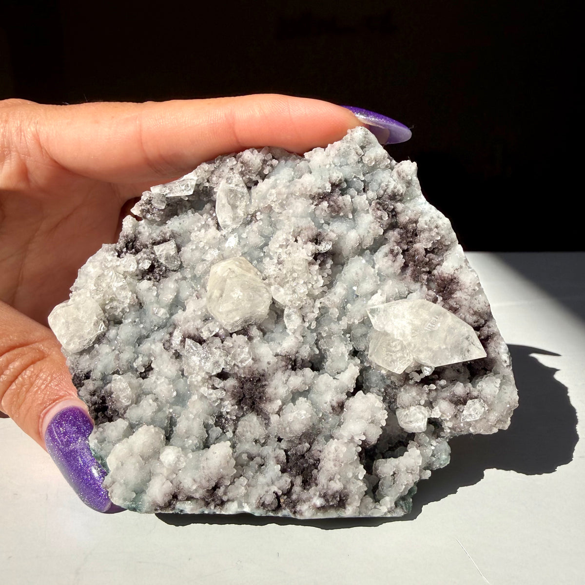 Apophyllite On Chalcedony Freeform