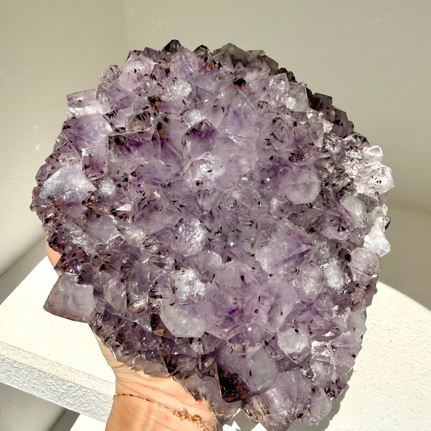 Amethyst + Cacoxenite Pine Cluster