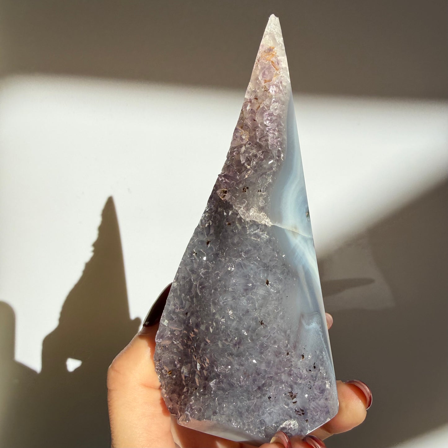 Agate Amethyst Druzy Point Diamond