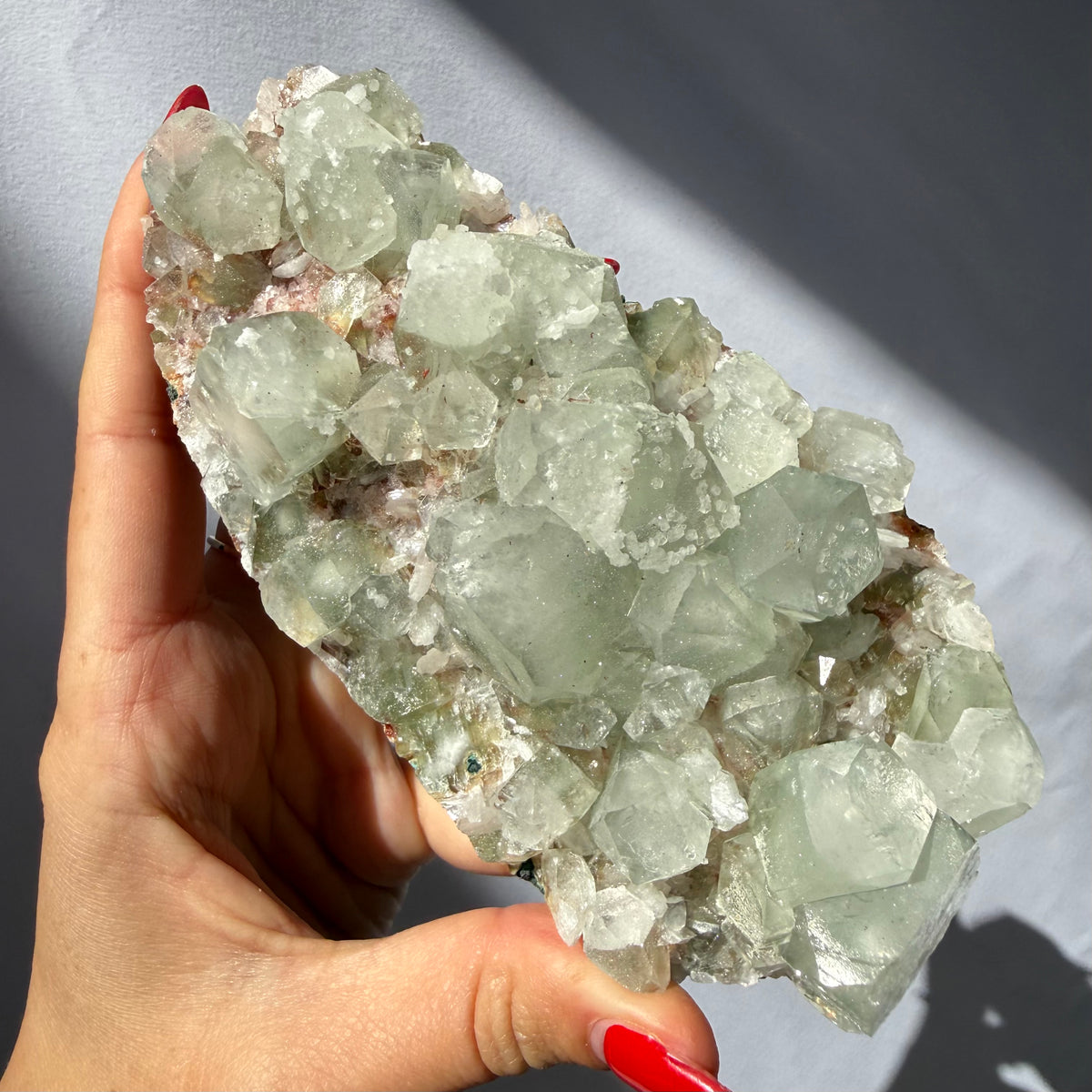 Chalcedony On Green Apophyllite Cluster