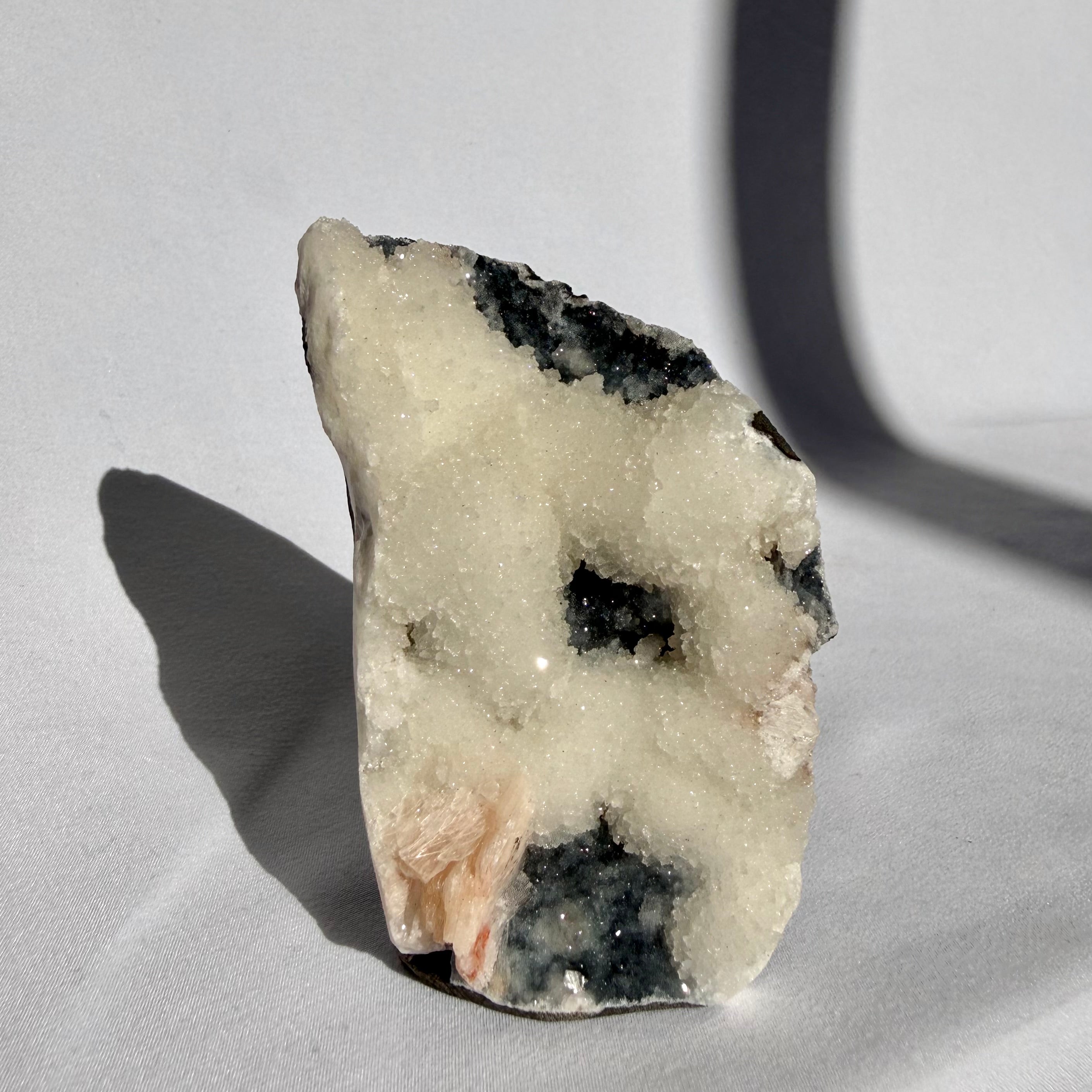 Prehnite & Heulandite On Chalcedony Freeform