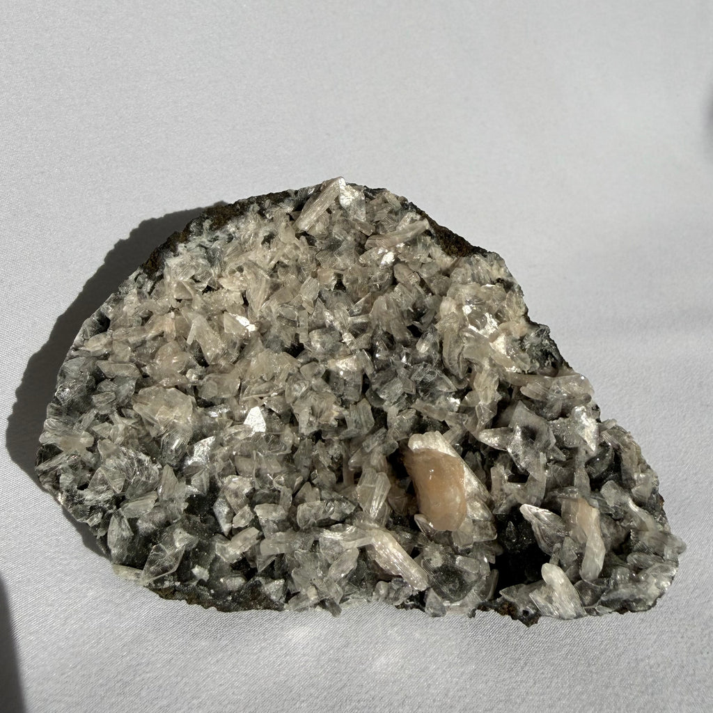 Heulandite On Black Chalcedony Cluster