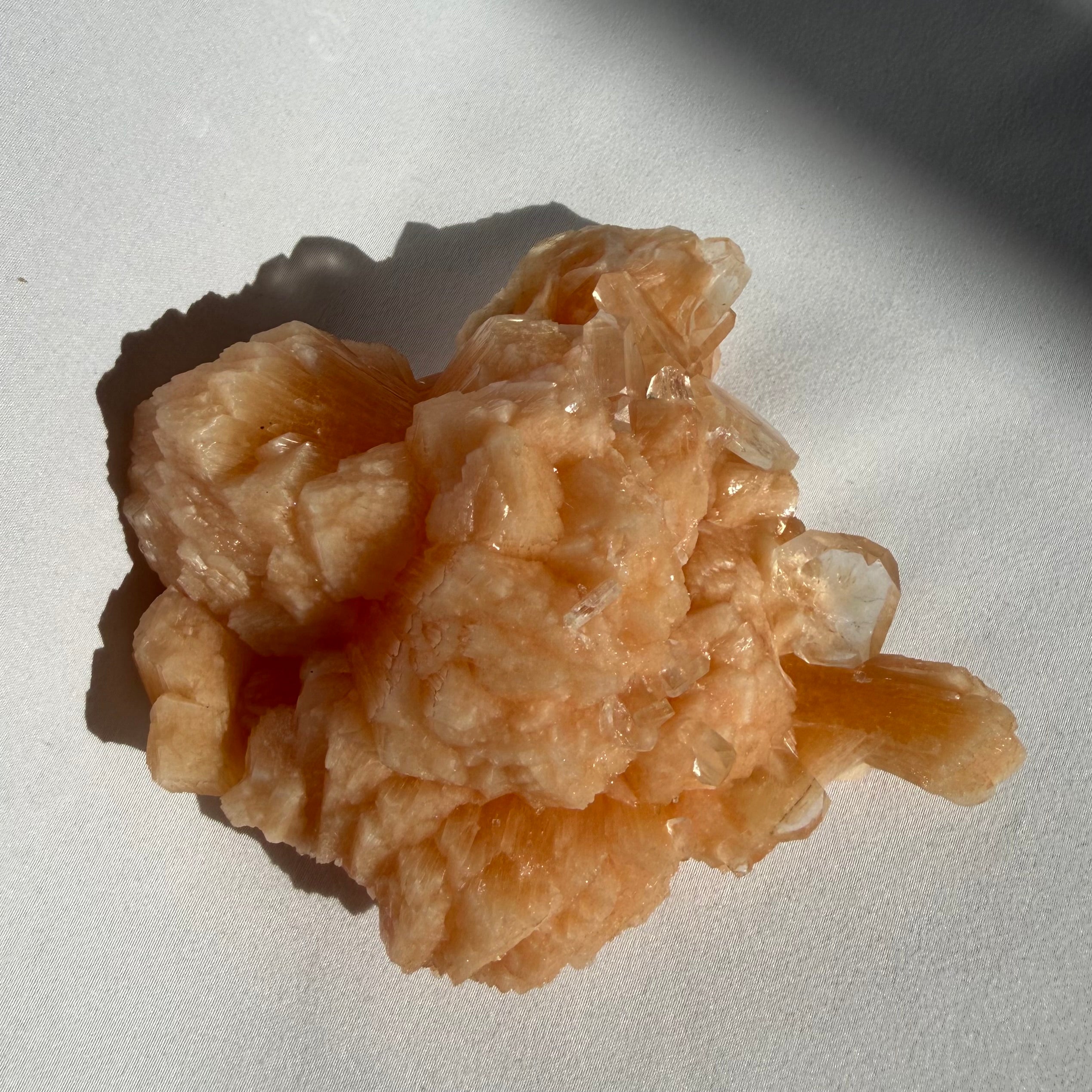 Green Apophyllite On Stilbite Cluster