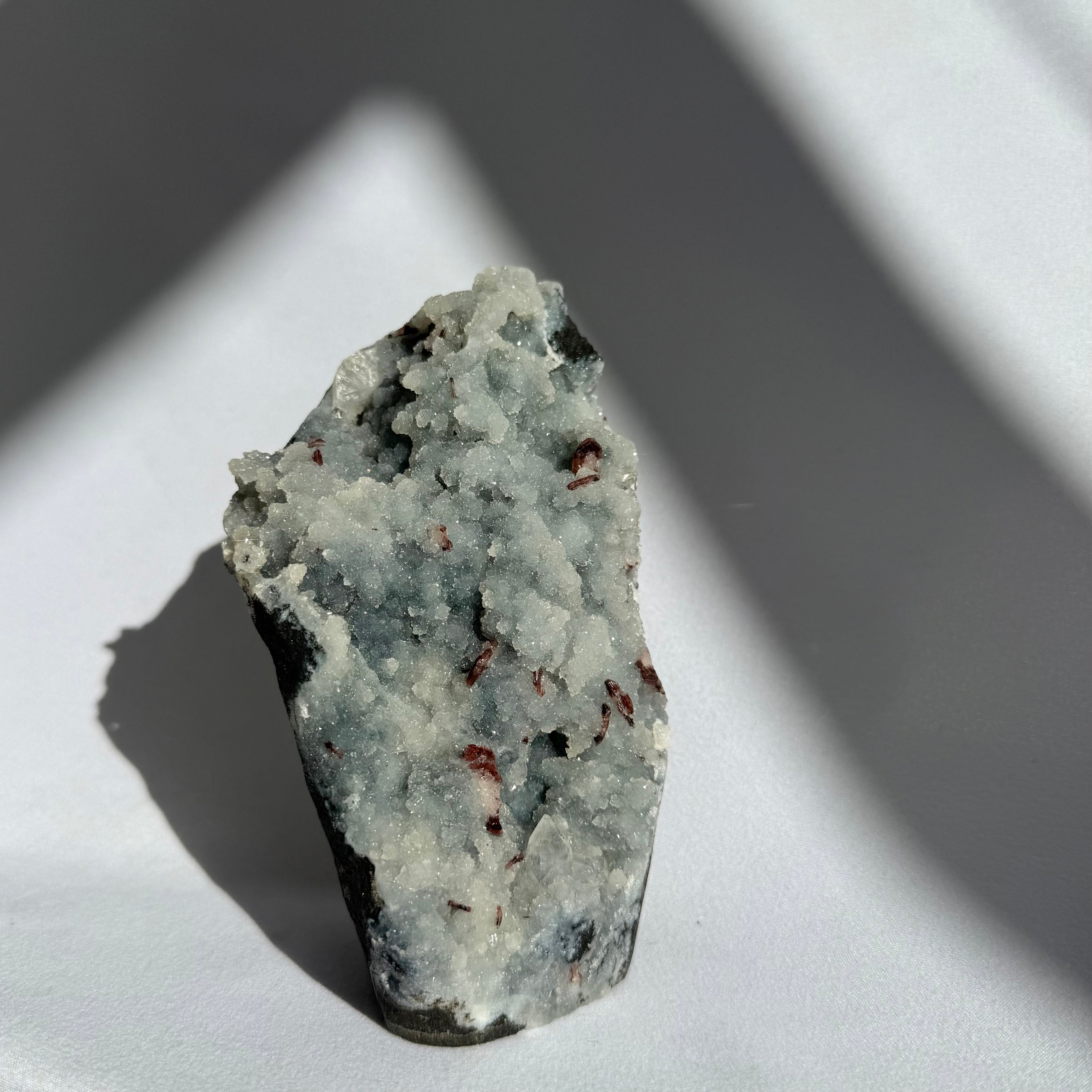 Heulandite On Blue Chalcedony Freeform