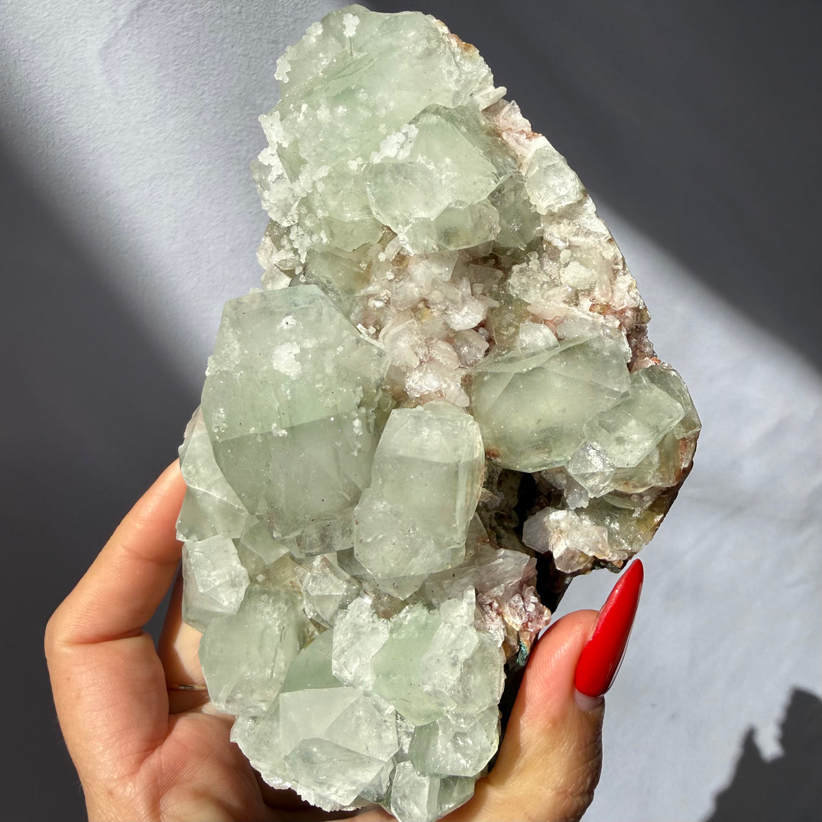 Chalcedony On Green Apophyllite Freeform