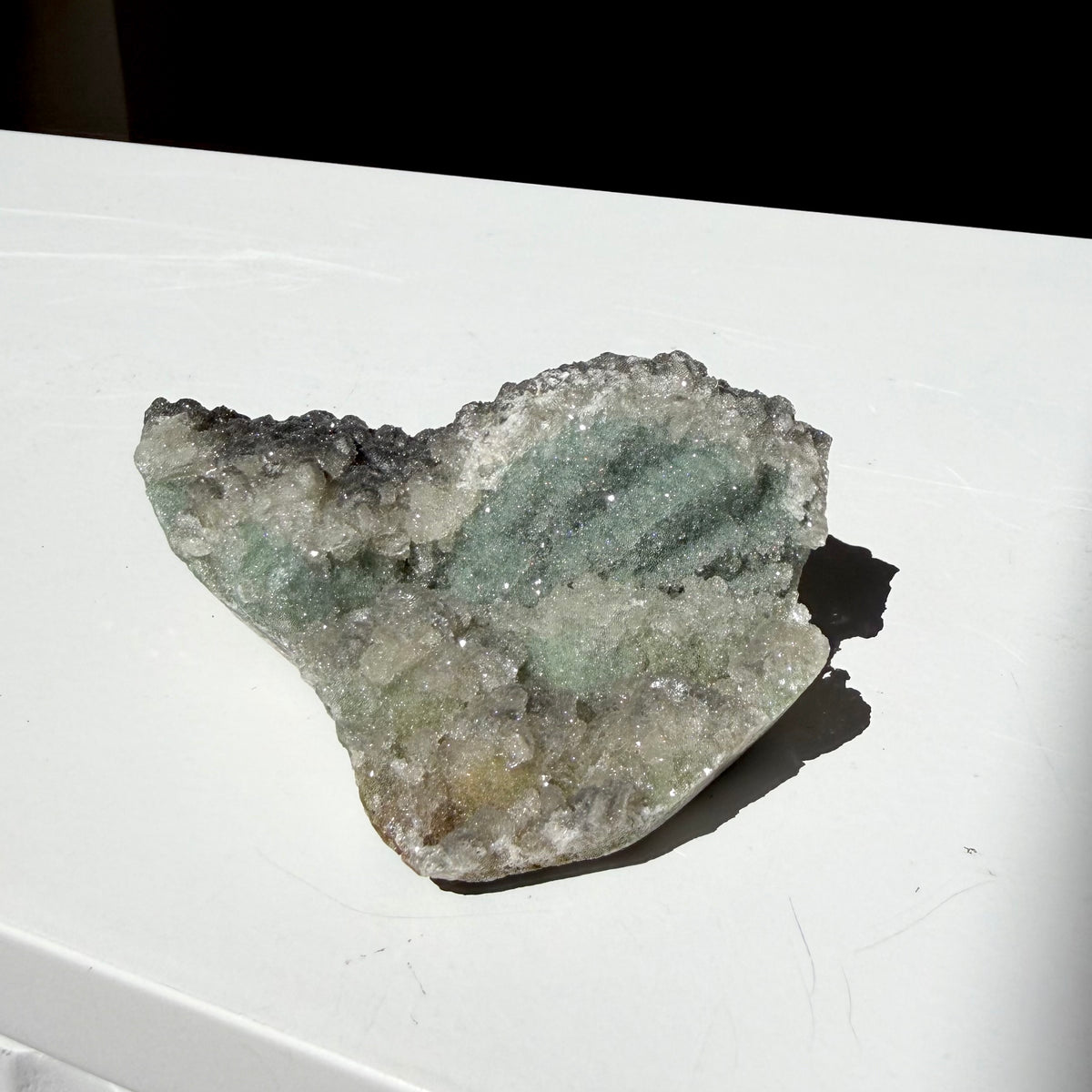 Heulandite, Chalcedony, Celadonite On Feldspar Quartz Cluster