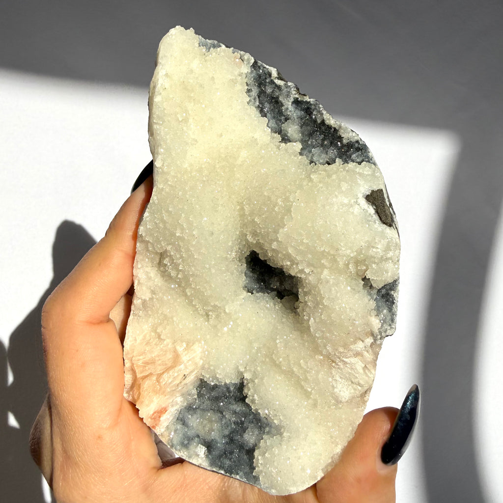 Prehnite & Heulandite On Chalcedony Freeform