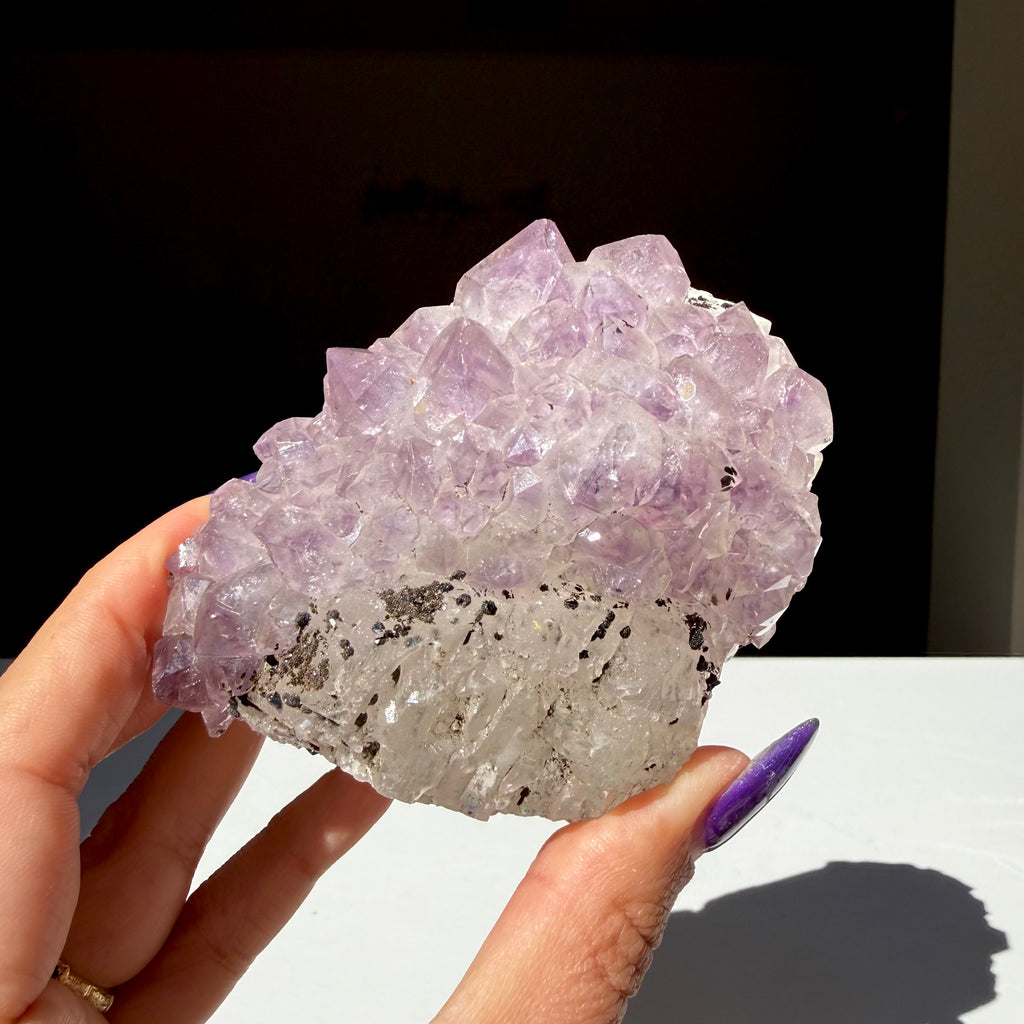 Uruguayan Amethyst & Goethite On Calcite